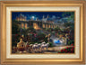Cinderella, racing down the castle's stairs, as the clock strikes midnight. -  Antique Gold Frame