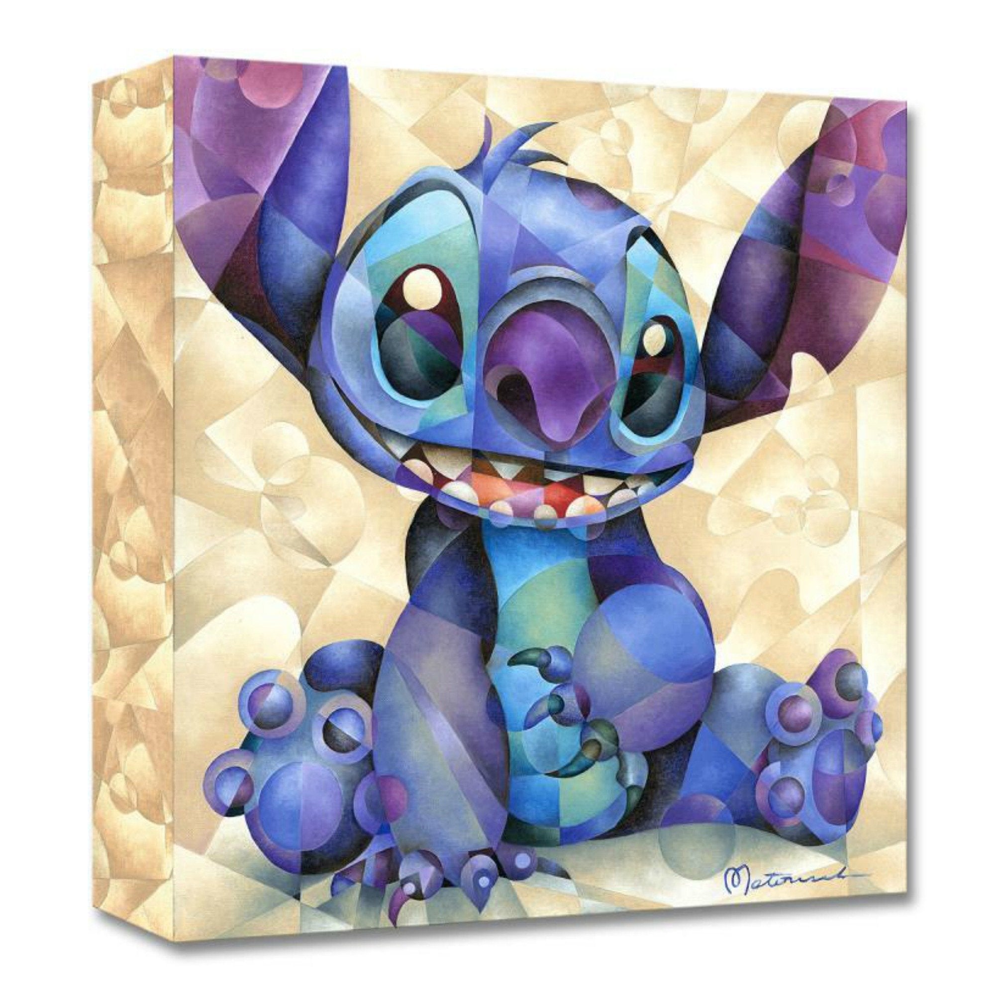 Cute and Fluffy by Tom Matousek.  A portrait of a light purple and blue colored Stitch sitting. 