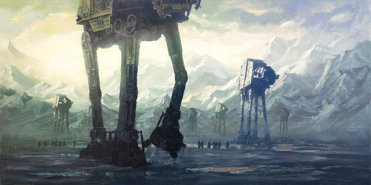 At the Battle of Hoth, massive AT-AT walkers engaged the Alliance. 
