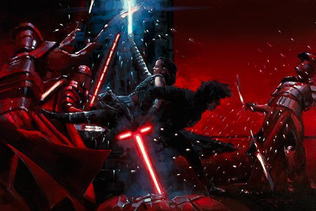 Ren and Rey battle with the Praetorian Guards.