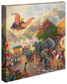 Dumbo by Thomas Kinkade  The happiness Dumbo soaring over the crowd. The onlookers’ faces beam with pride and joy in their friend’s accomplishments. 14 x14