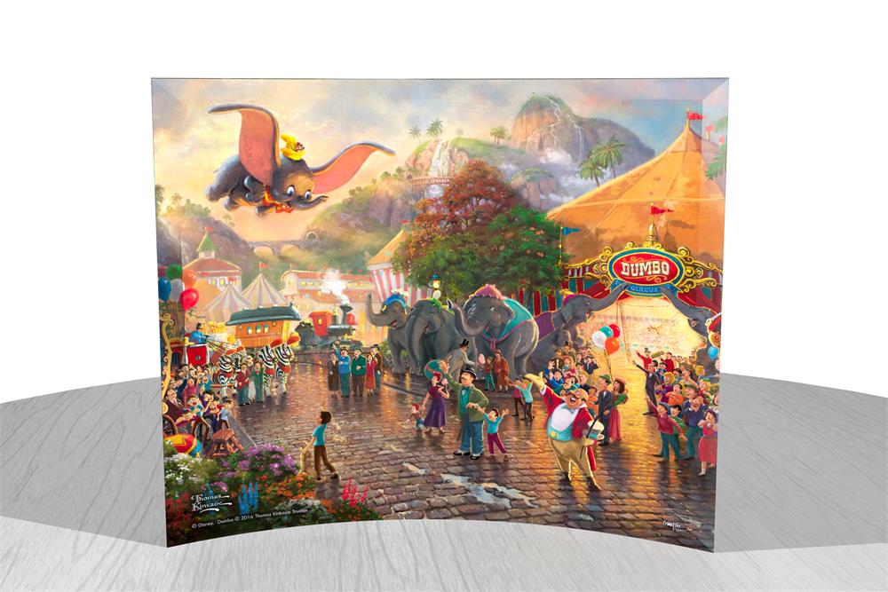 Dumbo portrays the happiness and pride that his circus friends feel for Dumbo as he soars above the crowd. 
