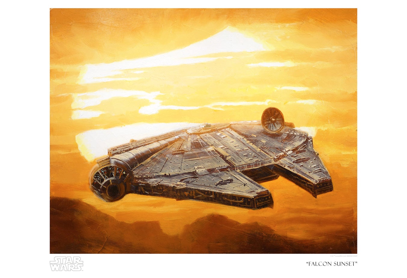 The Millennium Falcon sets off to the sunset. - Paper