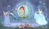 Cinderella's fairy godmother has used her magic wane to transform Cinderella into a princess fit for a ball.