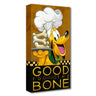 Good to the Bone by Tim Rogerson  Chef Pluto in a happy face billboard style cameo pose, holding with a tray of stacked bones.