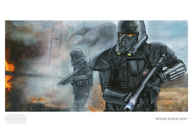 The Death Troopers scouting the battle ground at Scarif. Rogue One - Paper