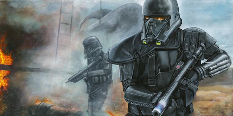 The Death Troopers scouting the battle ground at Scarif. Rogue One - Canvas