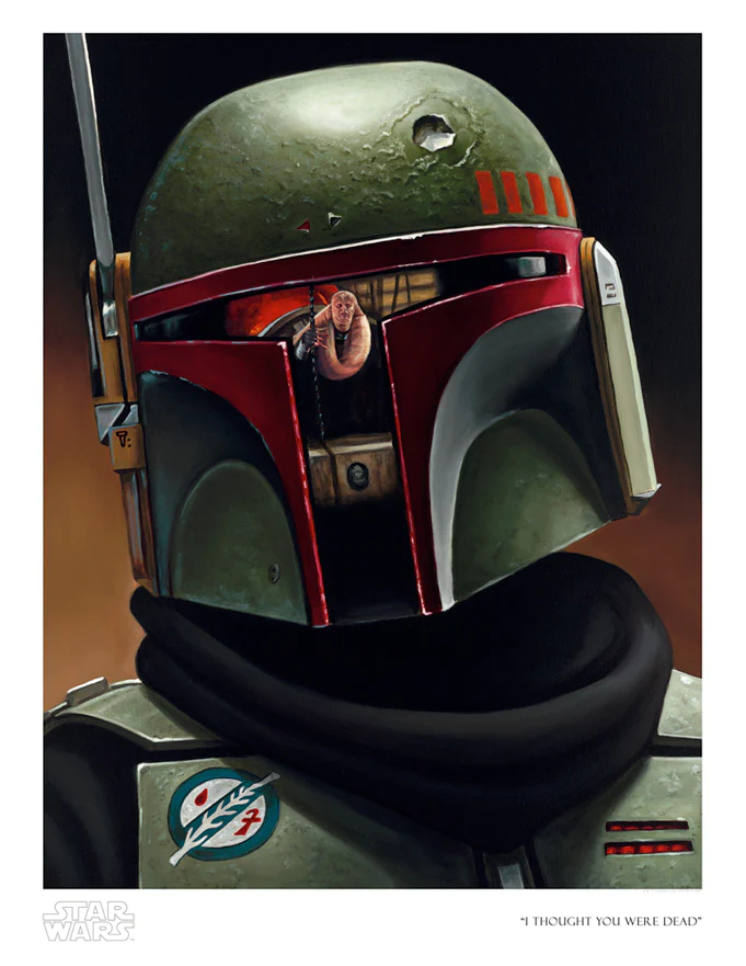 Helmet of the Mandalorian. Star Wars: The Mandalorian interpretive artwork. 