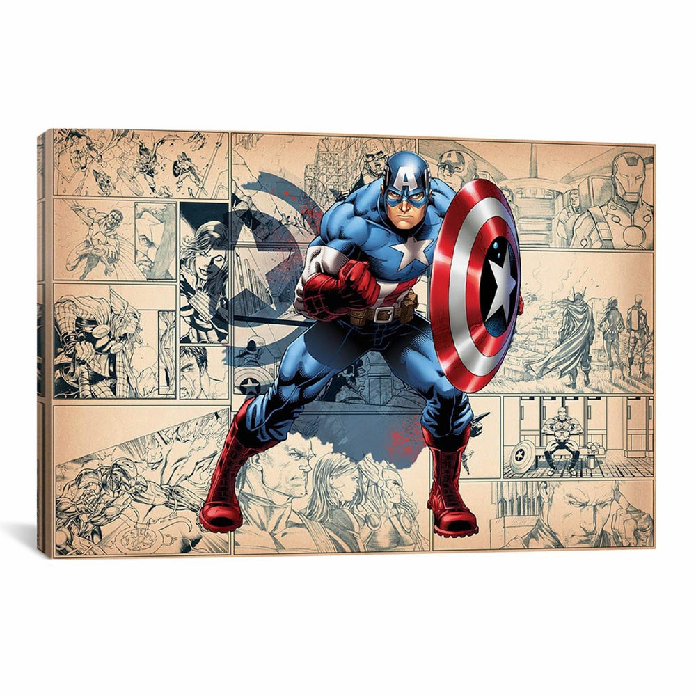 Captain America, the first and Army's only super-soldier with his magnetized Vibranium shield.