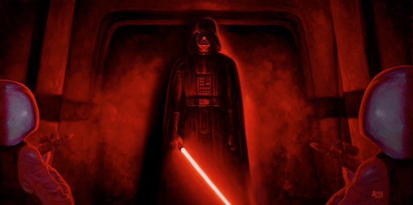Darth Vader, lightsaber in hand