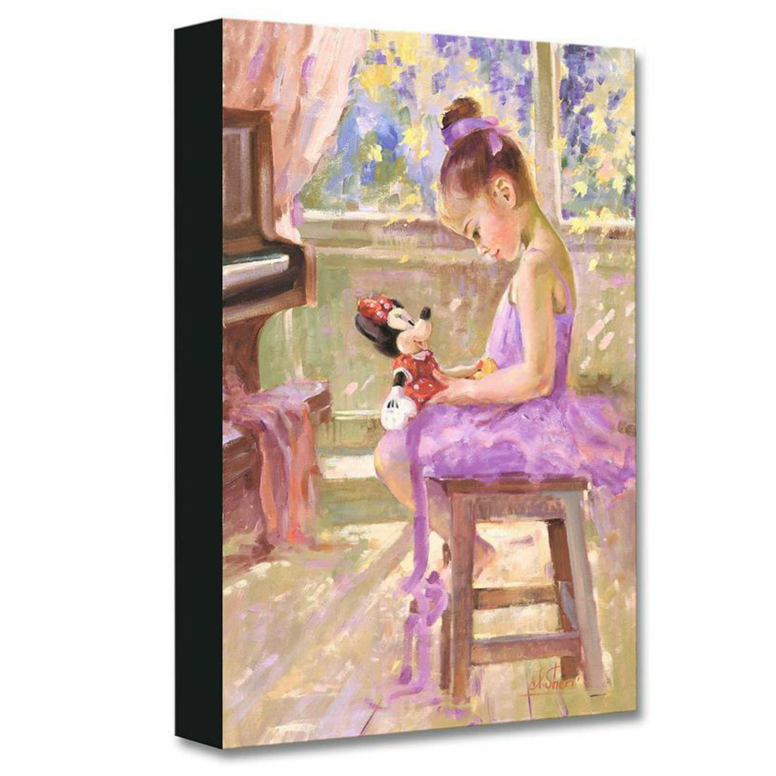 Joyful Inspiration by Irene Sheri  A young ballerina plays with her Minnie stuff toy.