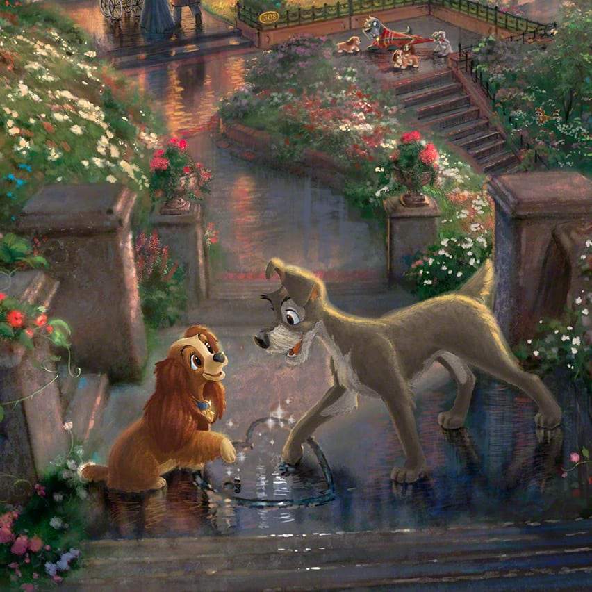 Lady And The Tramp - Disney Artwork Painting