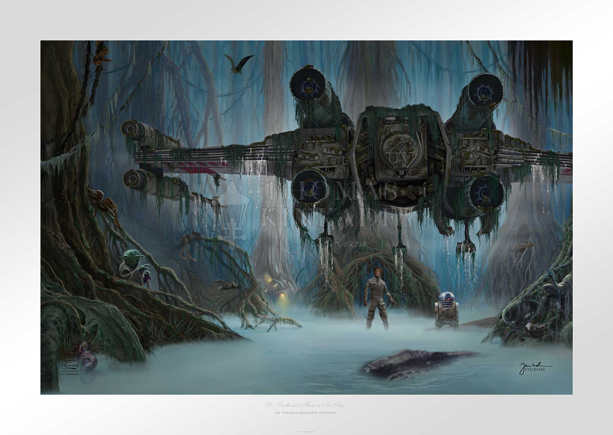 Unframed - PaperFeatures Luke Skywalker and Yoda in Dagobah a swamp-covered planet  -