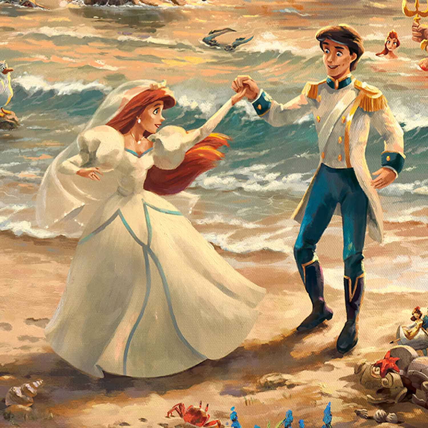 Ariel and the Prince Eric dancing - Closeup