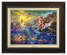 Little Mermaid by Thomas Kinkade.  Ariel and Prince Eric sitting by the shore - Espresso