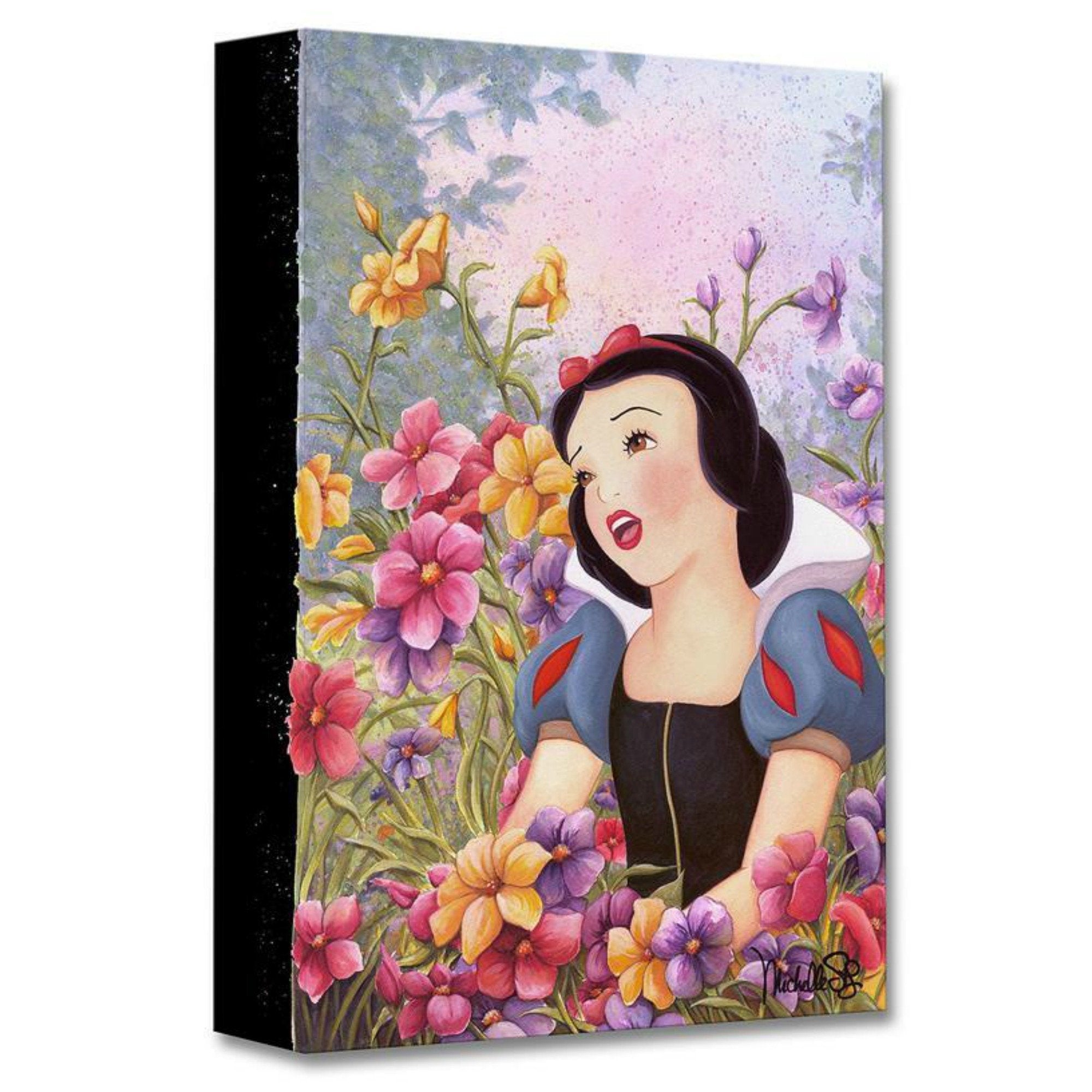 Love In Full Blossom by Michelle St. Laurent.  The beautiful Snow White singing her love songs in the garden of flowers.