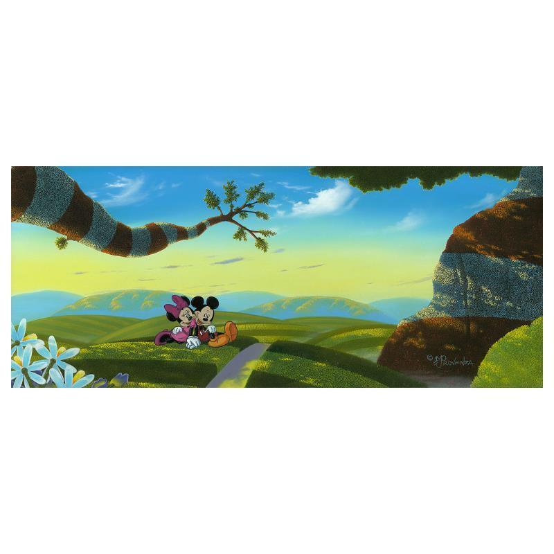 Lovin A New World by Michael Provenza.  Mickey and Minnie have discovered a whole new outdoor world together..