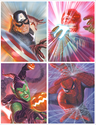 MARVELOCITY: Heroes and Foes by Alex Ross  Showcases the legendary heroes Captain America and Spider-Man as well as their deadliest foes, the Red Skull and Green Goblin.