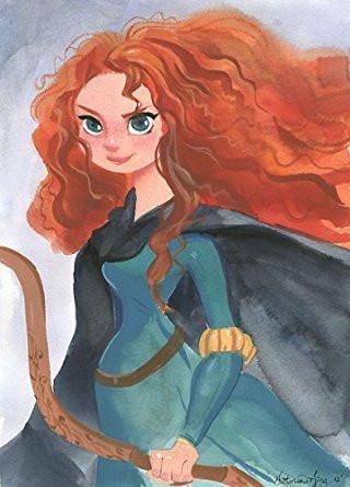 Portrait of Merida with Bow in hand, inspired by Walt's Disney Film "Brave"- Canvas