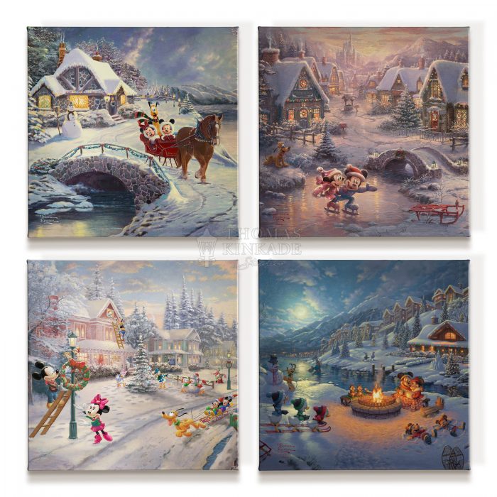 Disney - Mickey and Minnie Holiday (Set of 4) 14x14 Canvas
