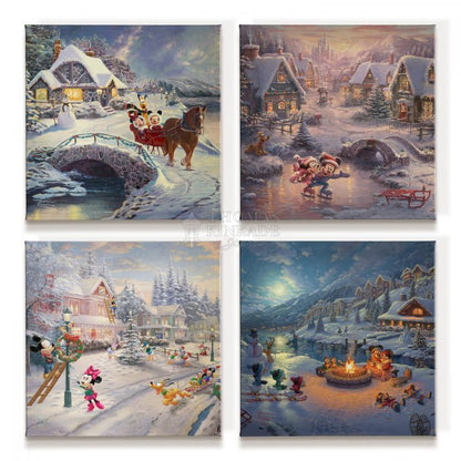 Disney - Mickey and Minnie Holiday (Set of 4) 14x14 Canvas