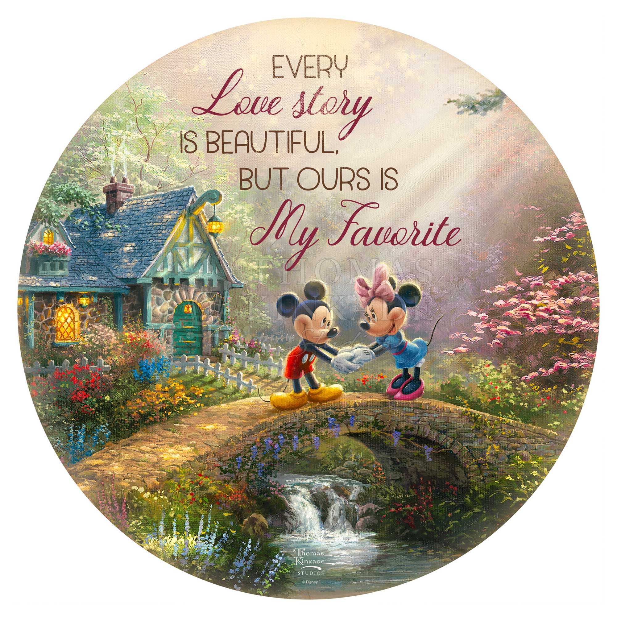  Mickey and Minnie Sweetheart Bridge - Wood Sign  EVERY Love Story IS BEAUTIFUL BUT OURS IS My Favorite!