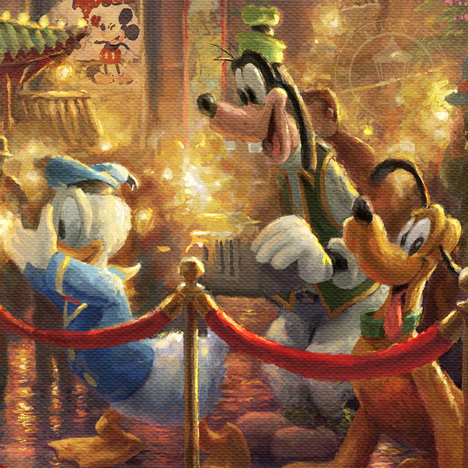 Thomas Kinkade Disney Mickey & Minnie in Hollywood Giclee On Paper