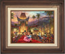 In this flashing Hollywood scene, Mickey and Minnie walk the red carpet. Dark Walnut   Frame