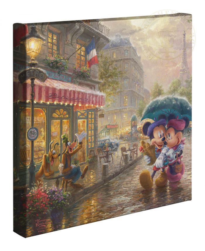 Mickey and Minnie dressed in traditional French attire, 14x14njoy playing tourist in their berets and striped shirts after spending the morning at the cafe. Goofy greets his passing friends.