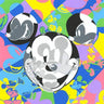 Contemporary style Mickey featured in a colorful multi-face. 