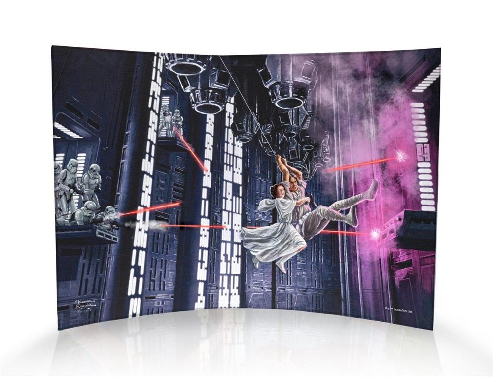 Luke and Leia must make a daring escape from the Death Star to get back to the Millennium Falcon. Curve Acrylic