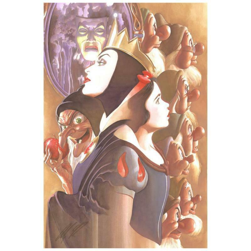 Once There Was a Princess by Alex Ross  A portrait collage of Snow White, the Evil Queen, the old Hag, and the Seven Dwarfs. - Canvas
