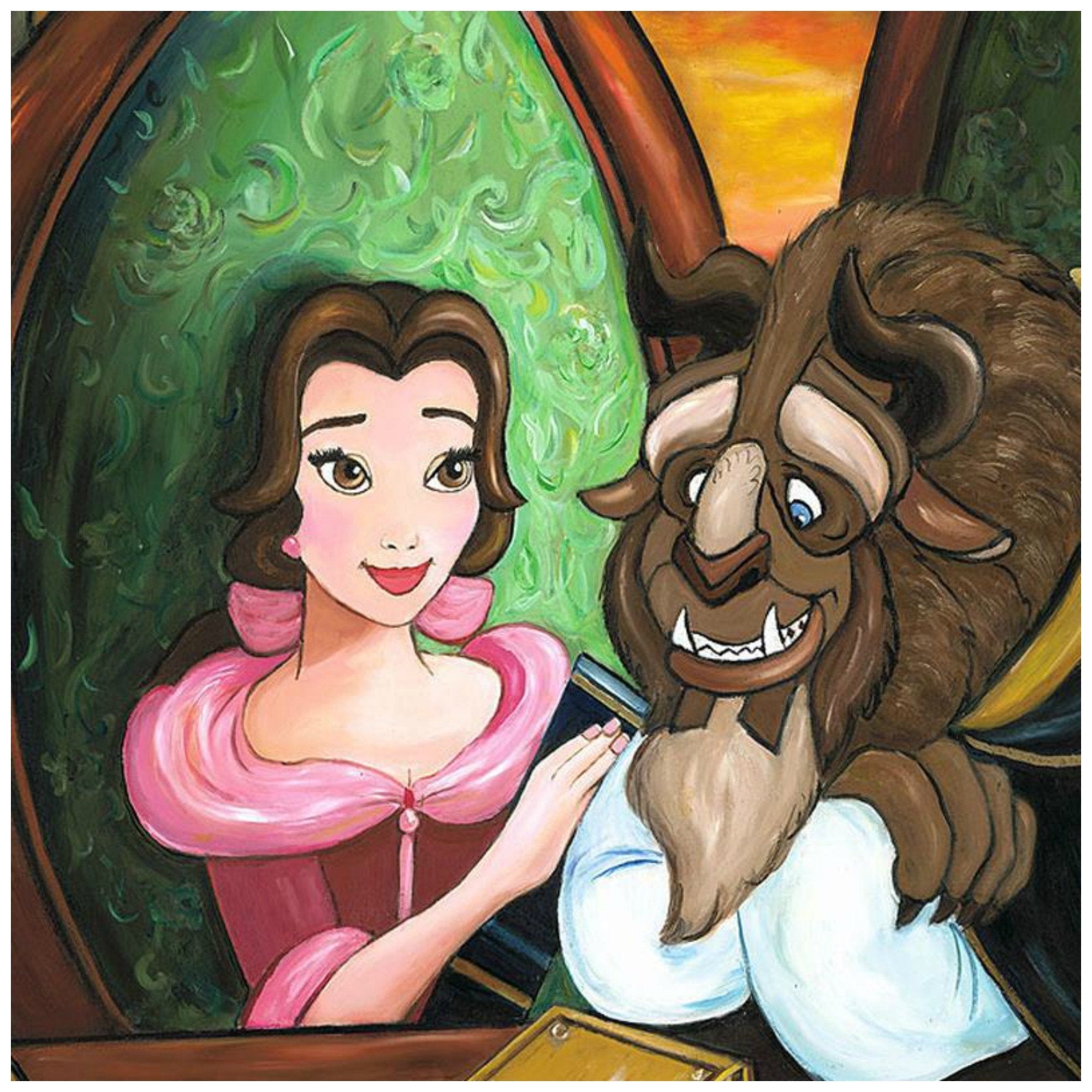 Our Story by Paige O'Hara.  Belle presents the Beast with a book she has written about their romance story - closeup