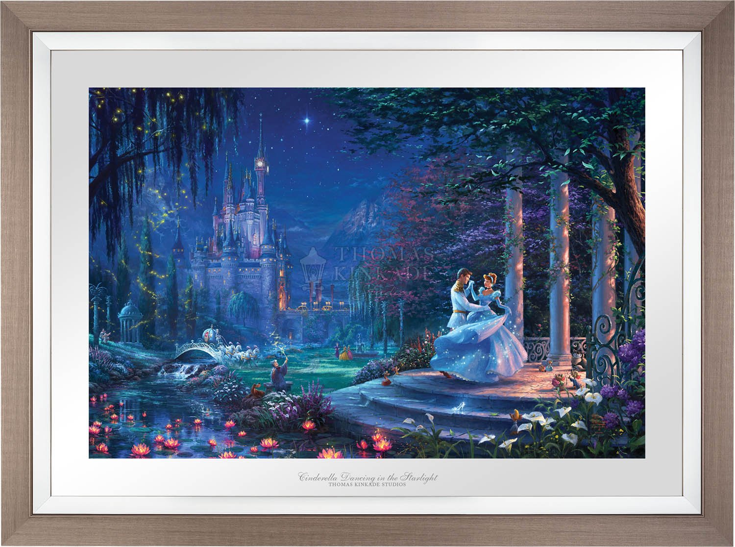 Cinderella's dreams have come true under the starlight Cinderella is in the arms of her prince - Space Gray Frame