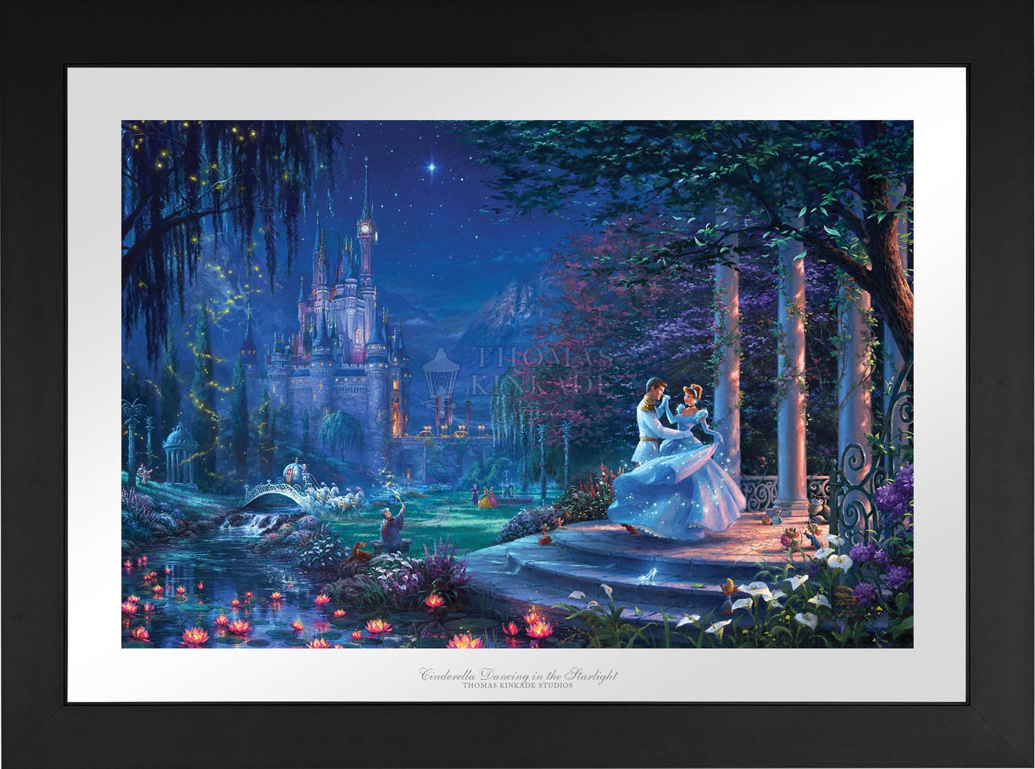 Cinderella's dreams have come true under the starlight Cinderella is in the arms of her prince - Satin Black Frameme