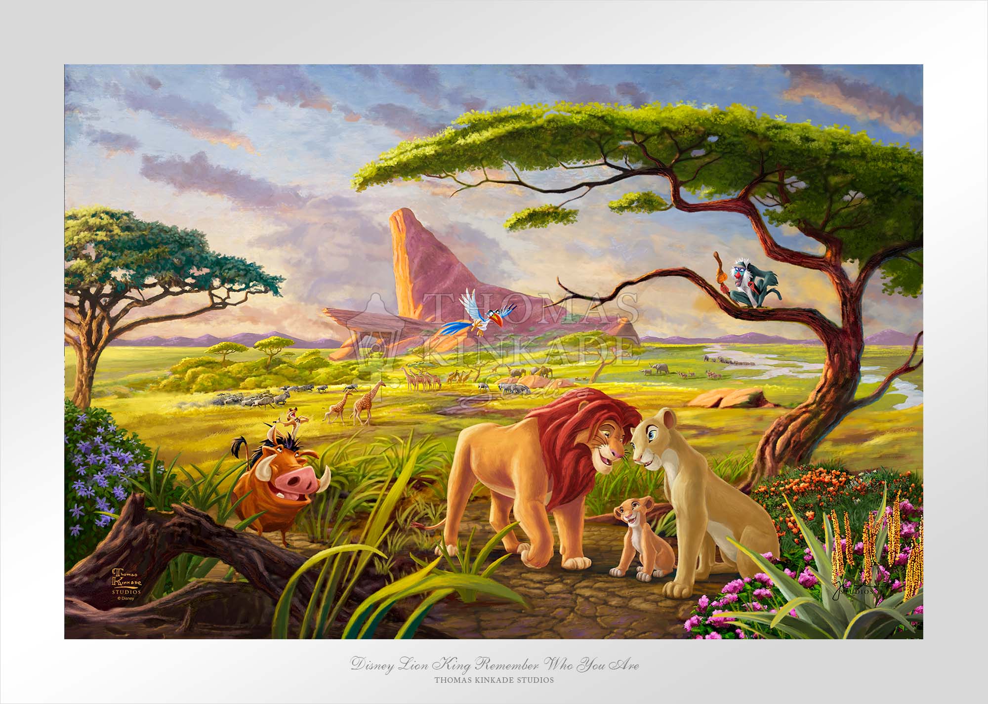 Featuring Africa's lush and colorful plain stretches far behind Kiara, Nala, and Simba as the circle of life continues in harmony and balance. - Unframed Paper