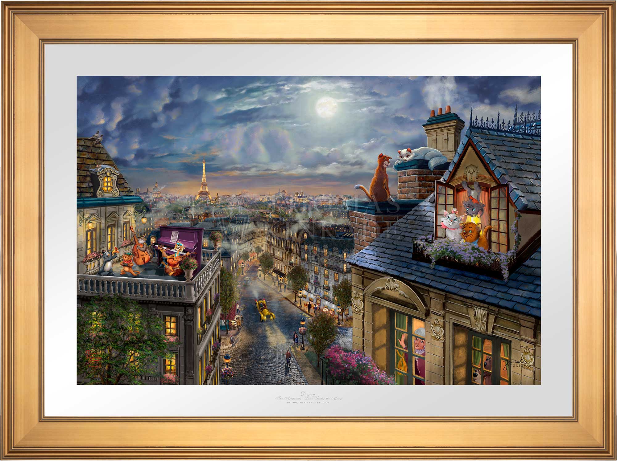 Love Under the Moon - Gallery Gold Frameer