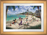 In this scene, Mickey Mouse and Minnie Mouse enjoy a warm afternoon on a sandy Key West beach with family and friends, - Gold Petite frame