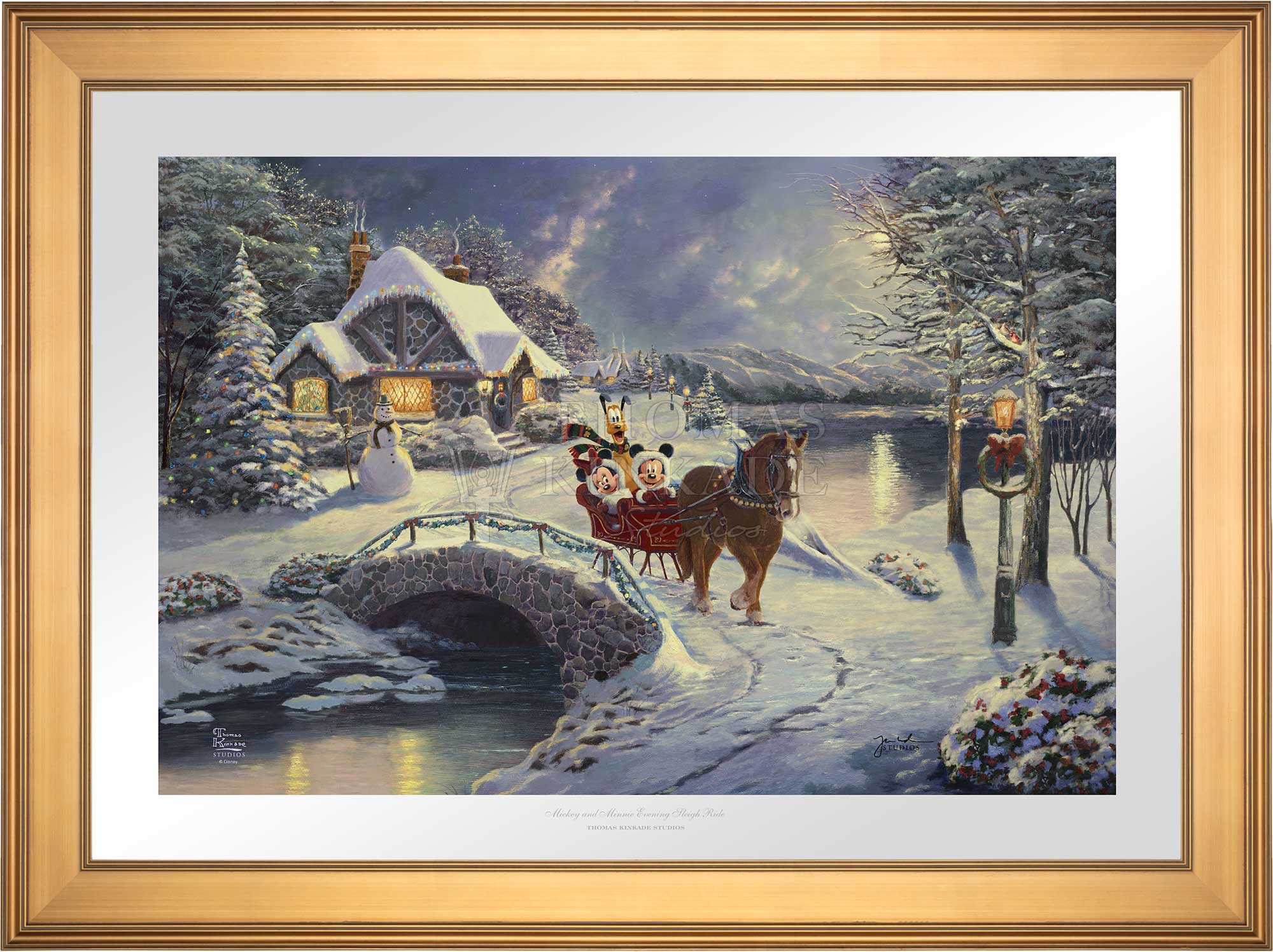 Mickey and Minnie Evening Sleigh Ride - Limited Edition Paper By