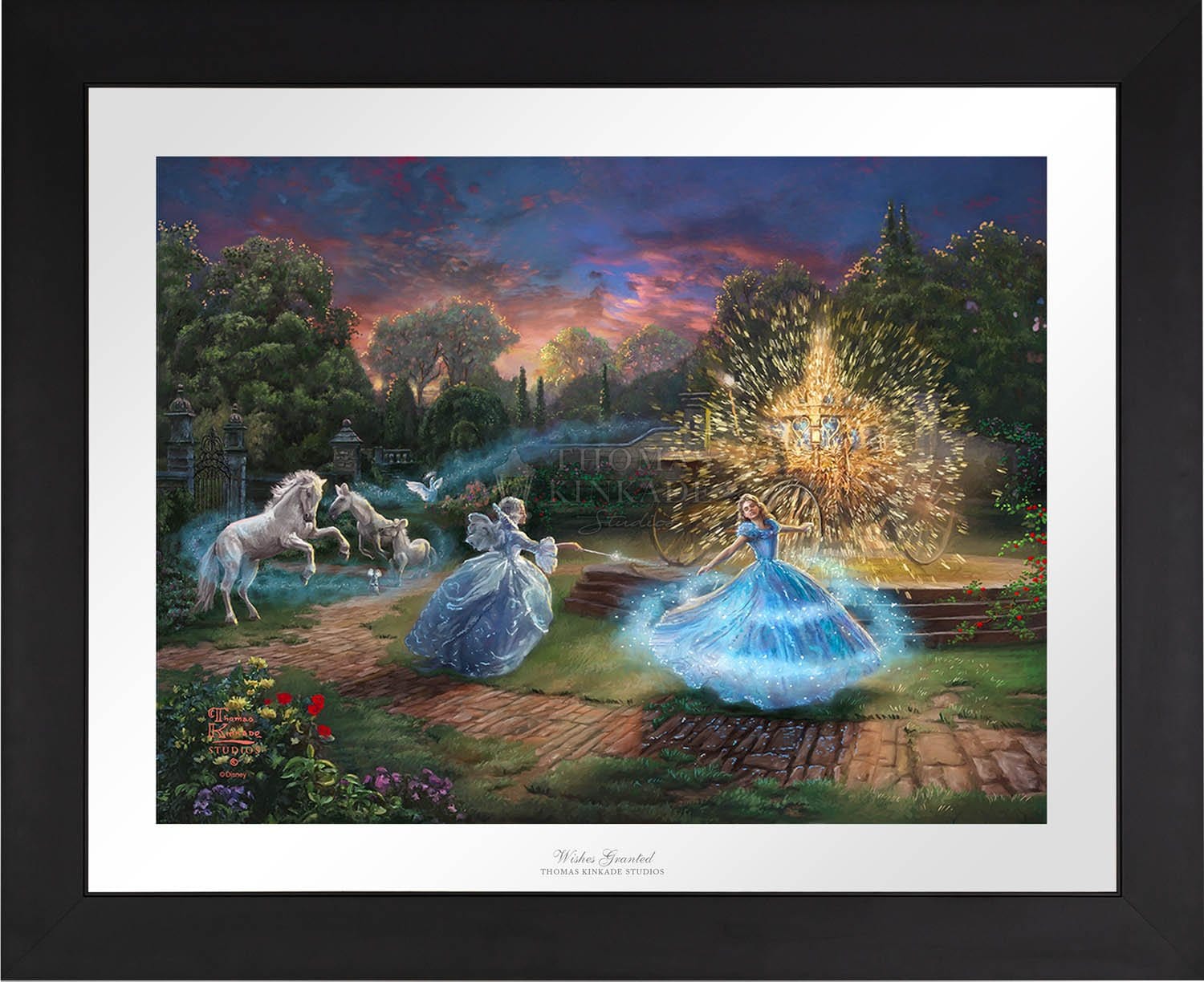Wishes Granted features Cinderella's enchanted transformation with the help of her Fairy Godmother - Black Frame