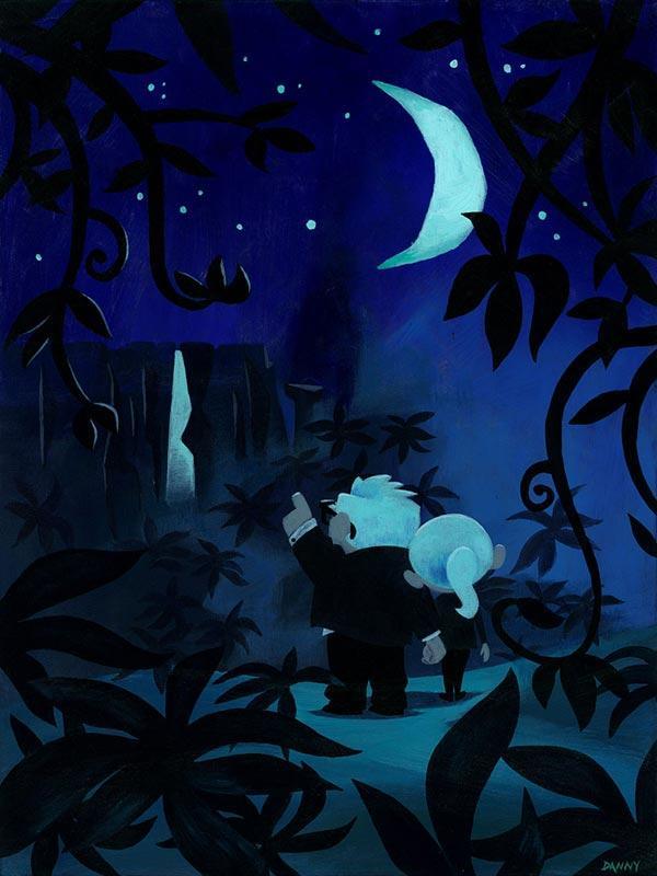 Carl and Ellie take a stroll under the light of the moon
