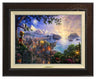 Pinocchio Wishes Upon A Star by Thomas Kinkade.  Pinocchio upon a hillside overlooking the setting of his adventures. Geppetto’s workshop where Pinocchio was created - Espresso Frame