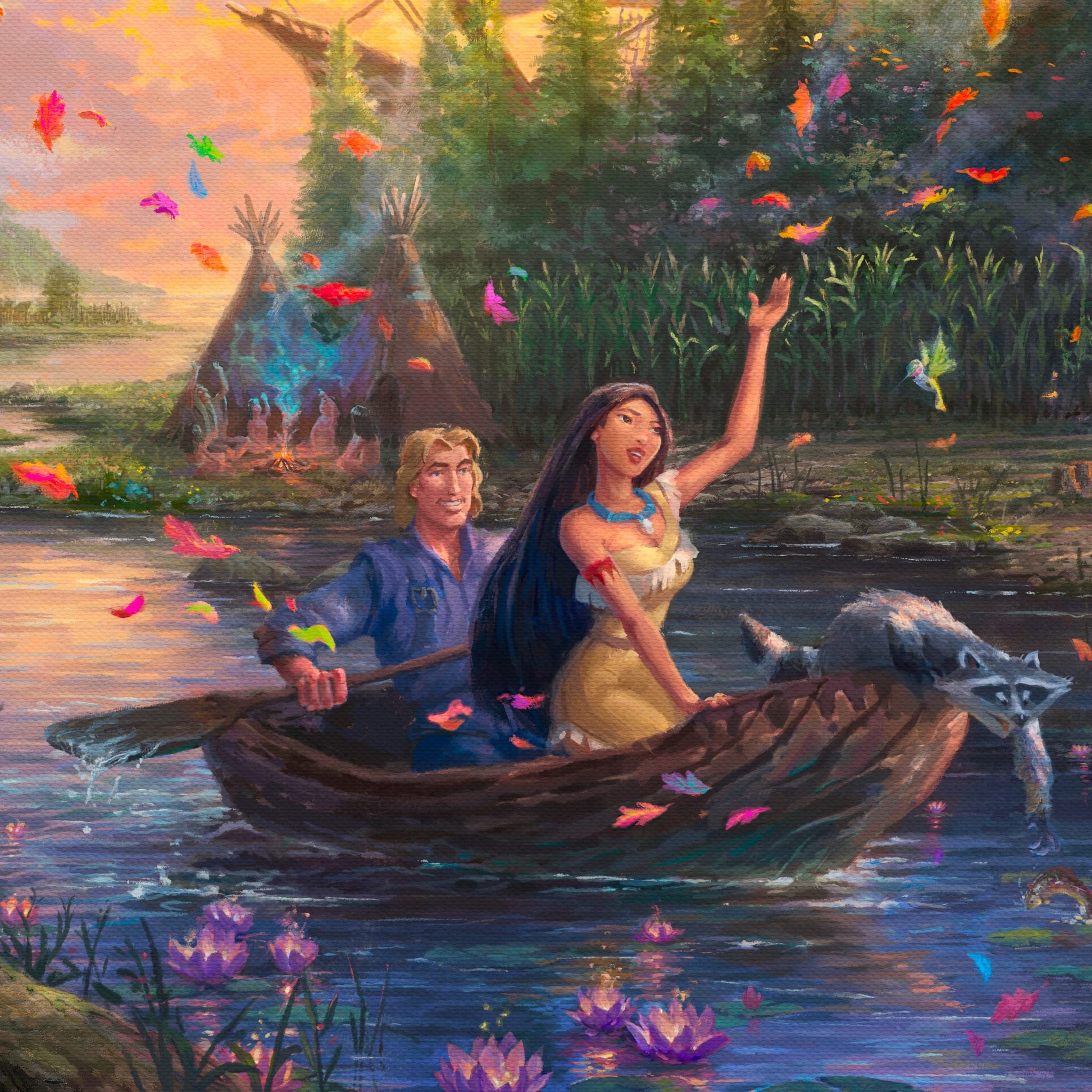 Close-up - #Pocahontas and the Captain on the canoe