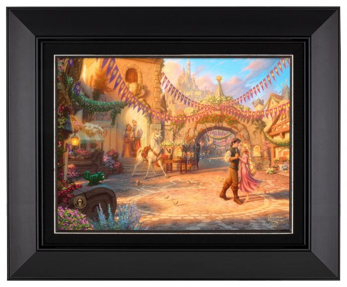 Rapunzel Dancing in the Sunlit Courtyard - Black Frame