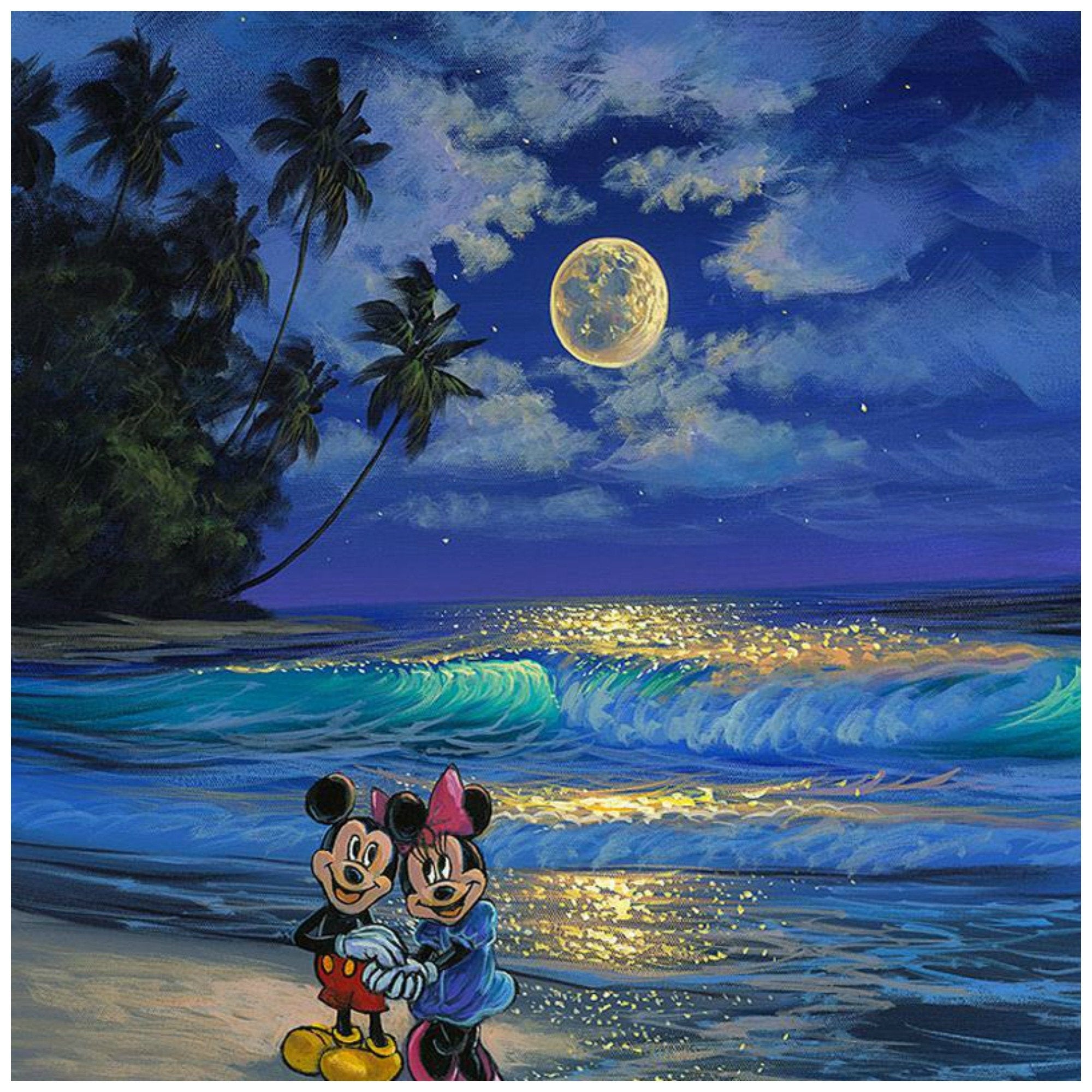 Romance Under the Moonlight by Walfrido Garcia  Mickey and Minnie taking a romance midnight stroll under the moonlight.
