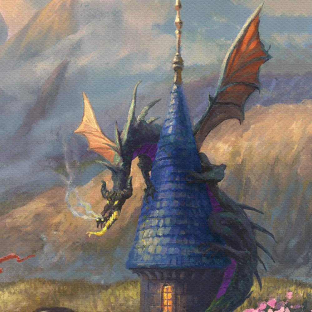 Lurking near the edge of the castle is Maleficent – in the ever-dangerous dragon form - closeup