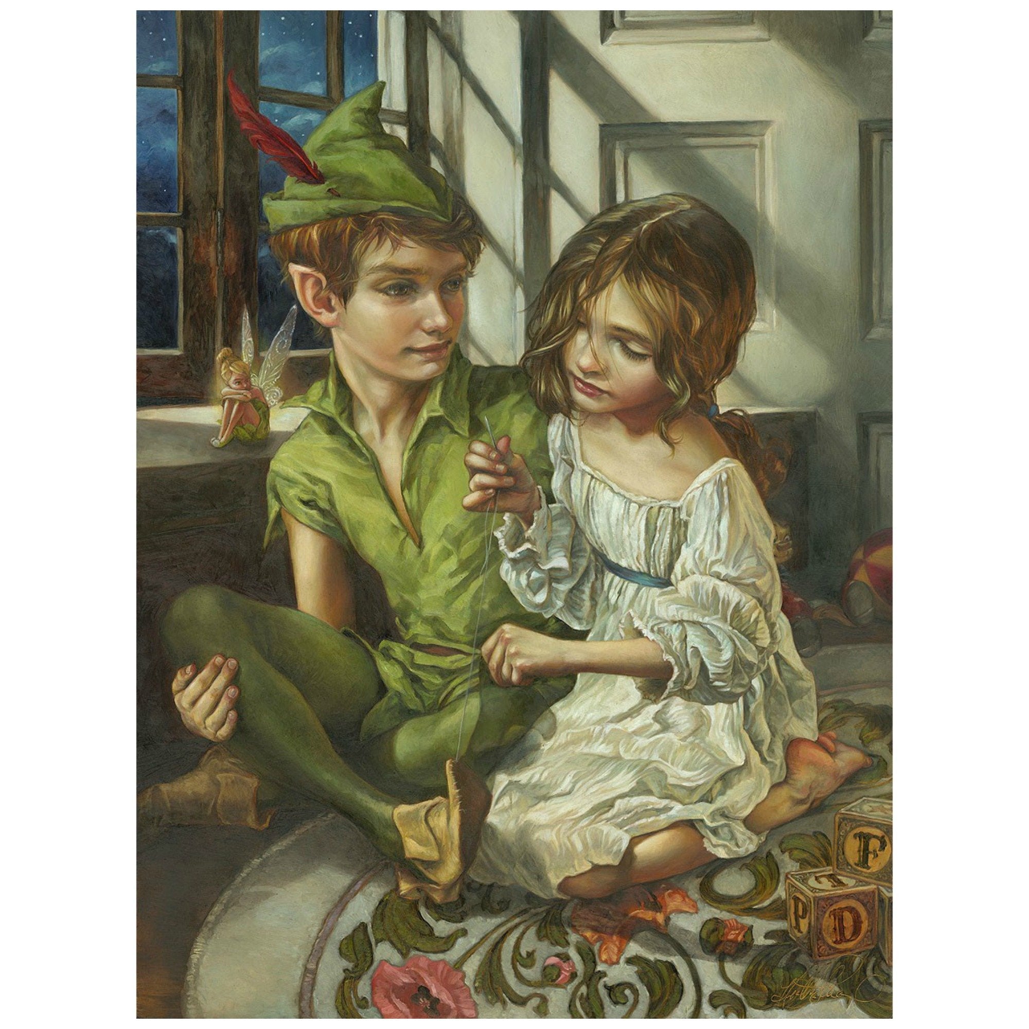 A portrait of Peter Pan and Wendy sit in her room by Heather Edwards