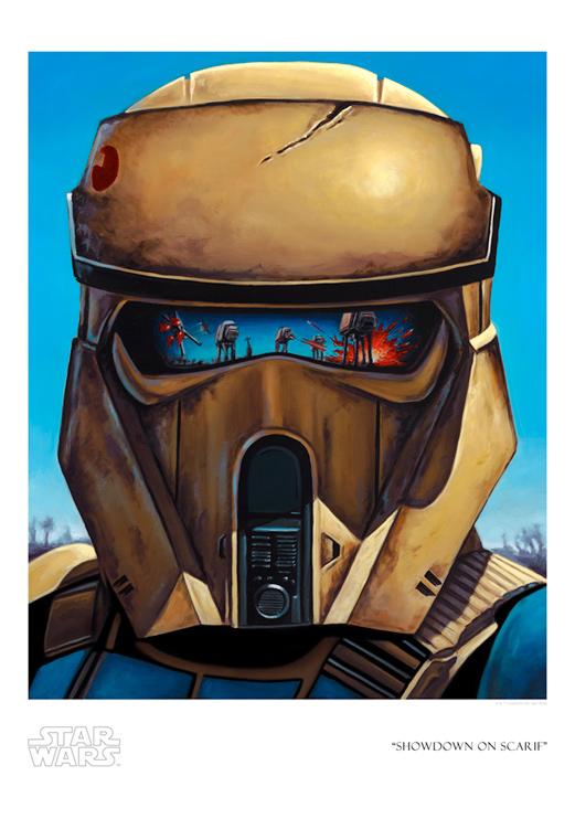 Trooper's helmet reflects the battle - Paper