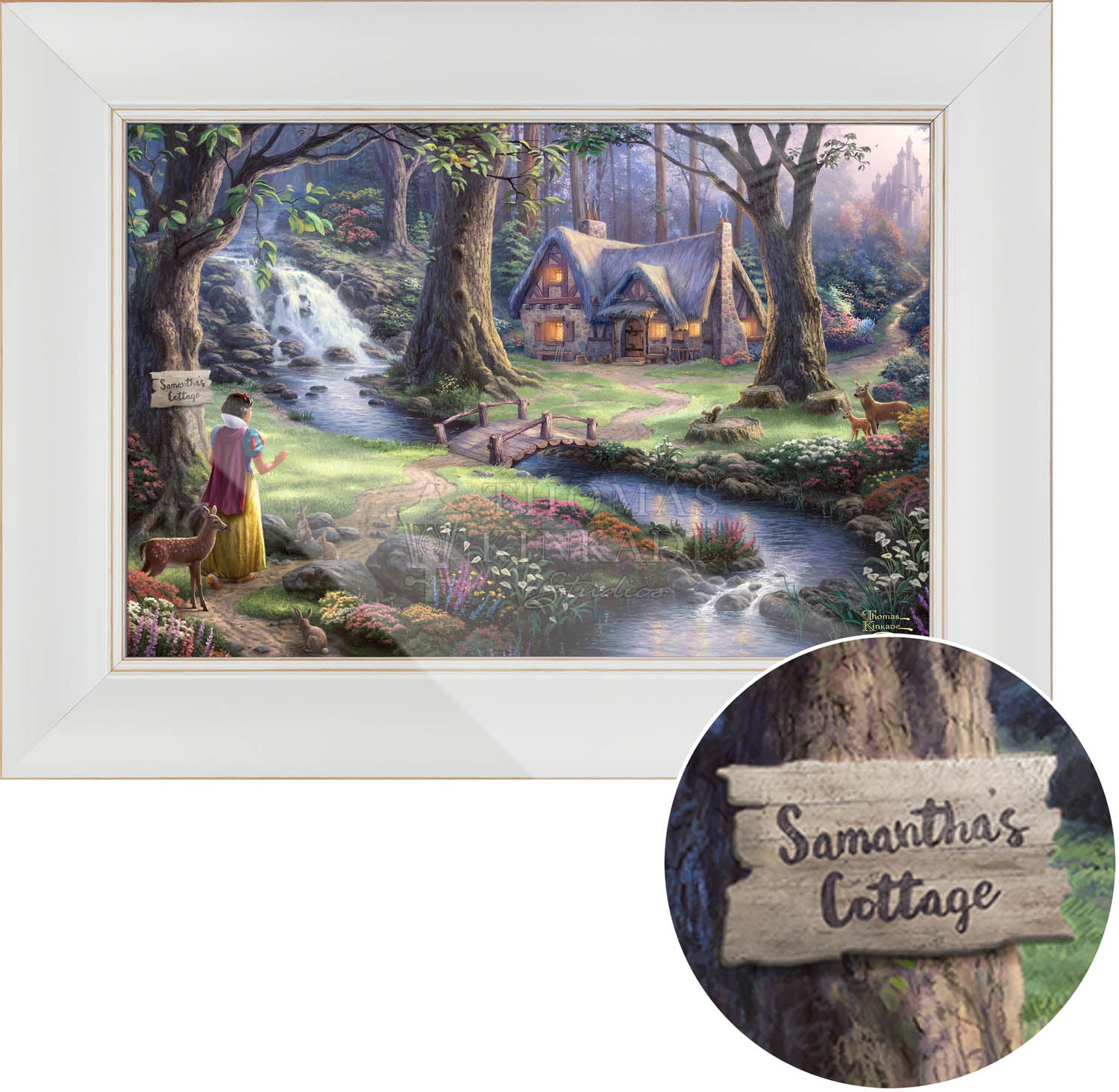 Snow White comes upon the small cottage hidden within the forest. Victorian White - Frame