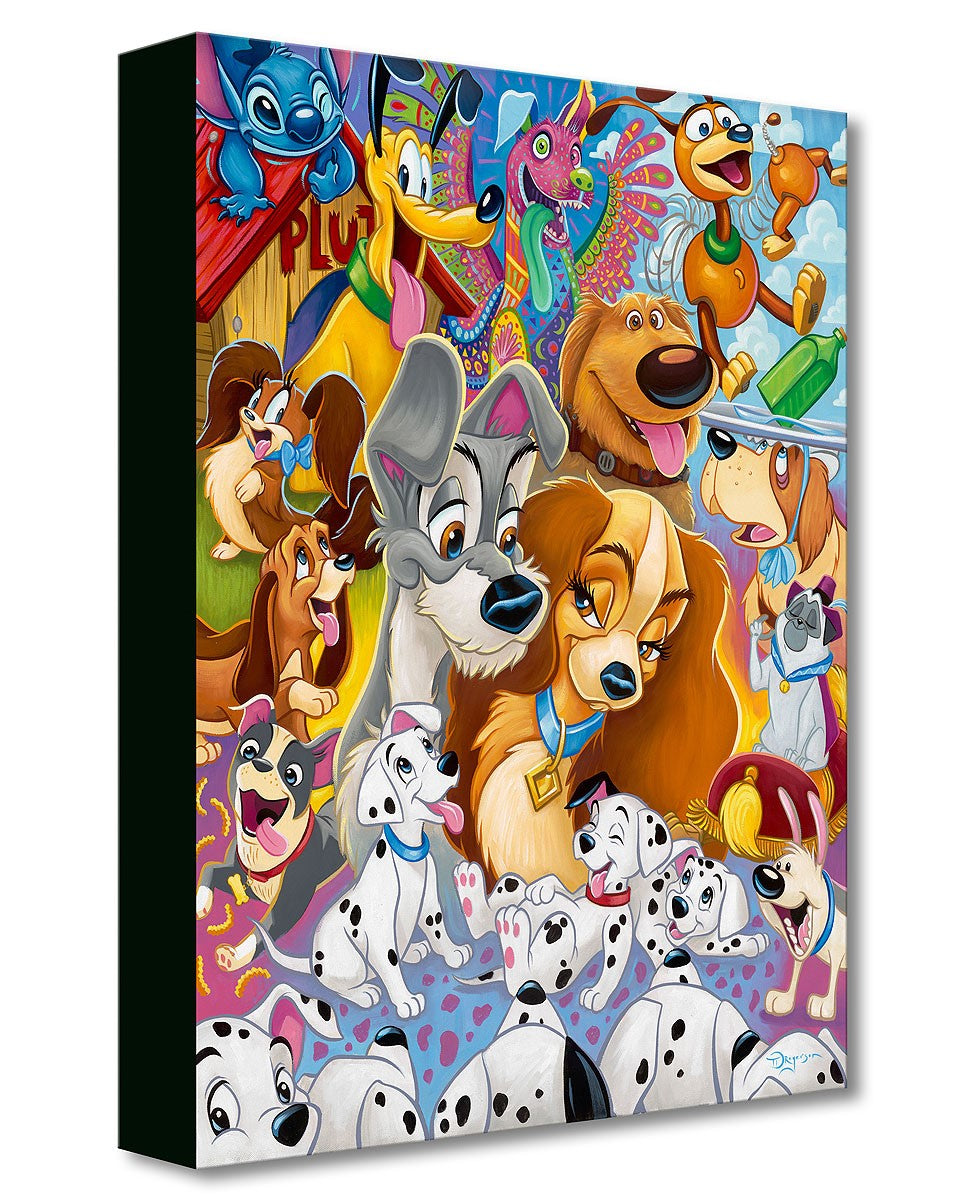 So Many Disney Dogs by Tim Rogerson  An art collage featuring Disney's 4-legged friends pays tribute to all the movie film characters.